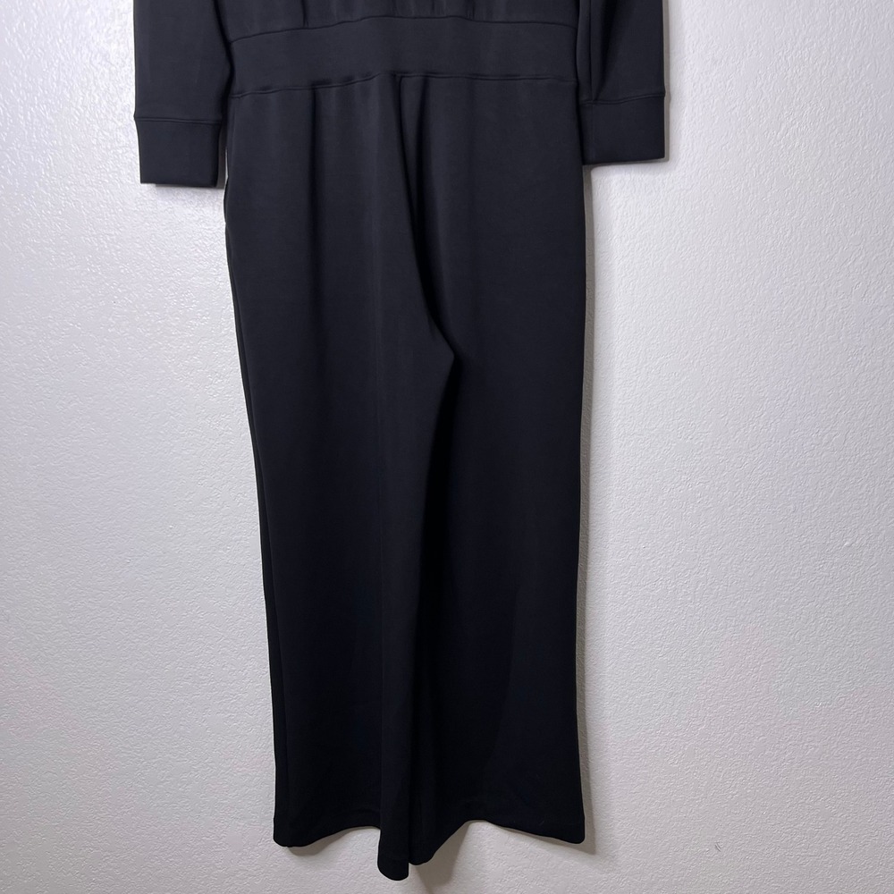 Spanx AirEssentials Mock Neck Full Zip Jumpsuit Black Size XL Petite Wide Leg - Picture 7 of 10